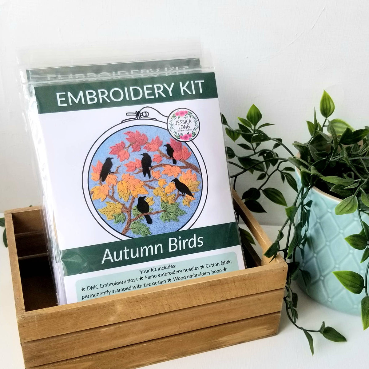 Autumn Birds Embroidery Kit - Jessica Long Embroidery