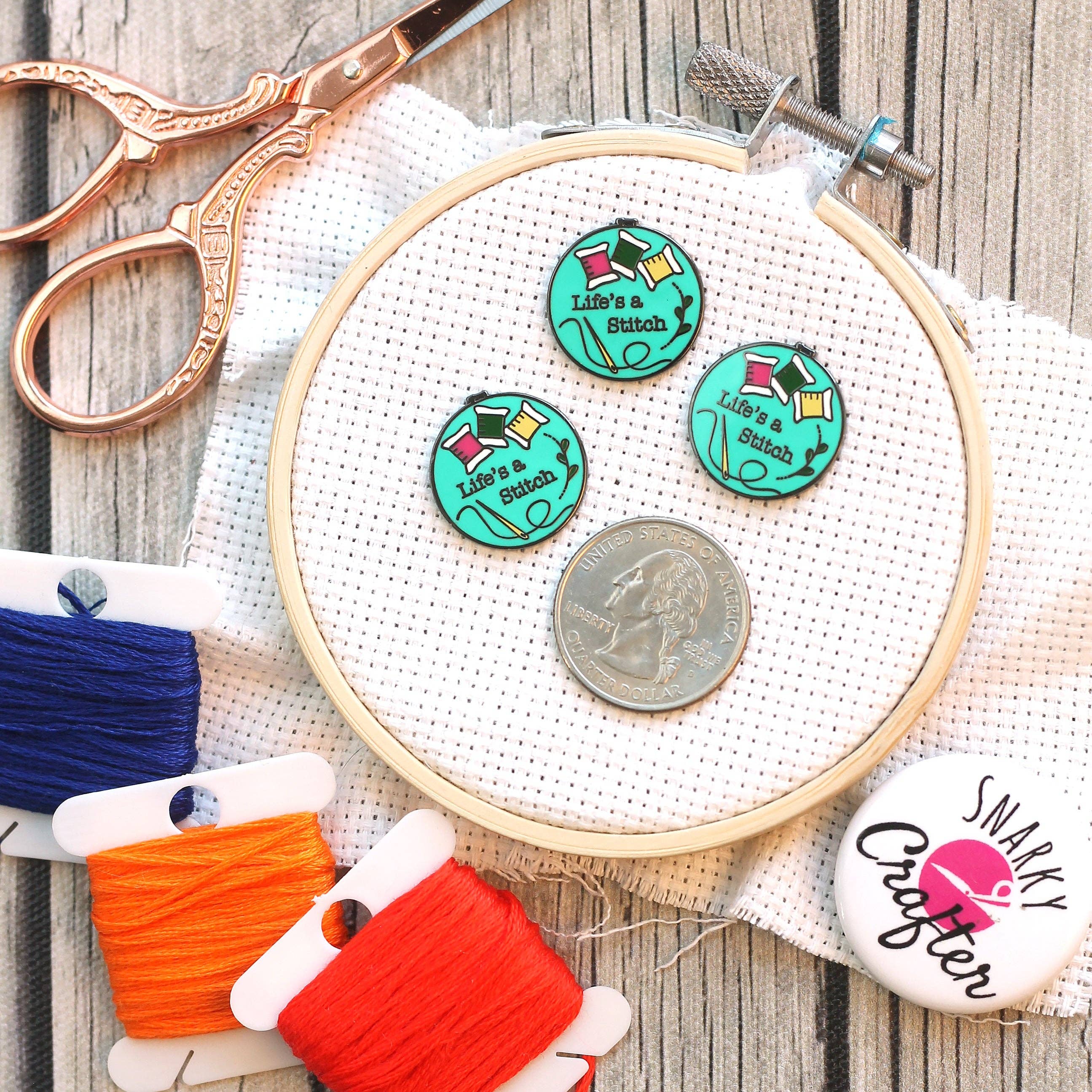 Life's a Stitch Magnetic Needle Minder - Snarky Crafter Designs