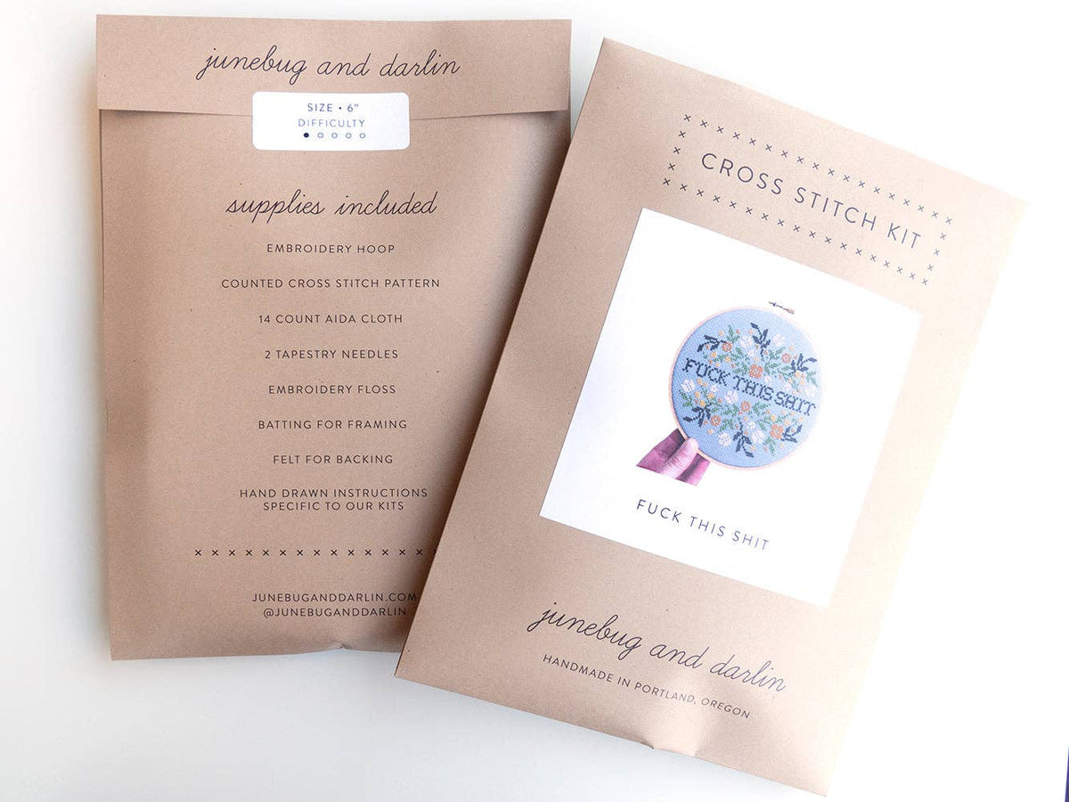F*ck This Sh*t Cross Stitch Kit - Junebug & Darlin