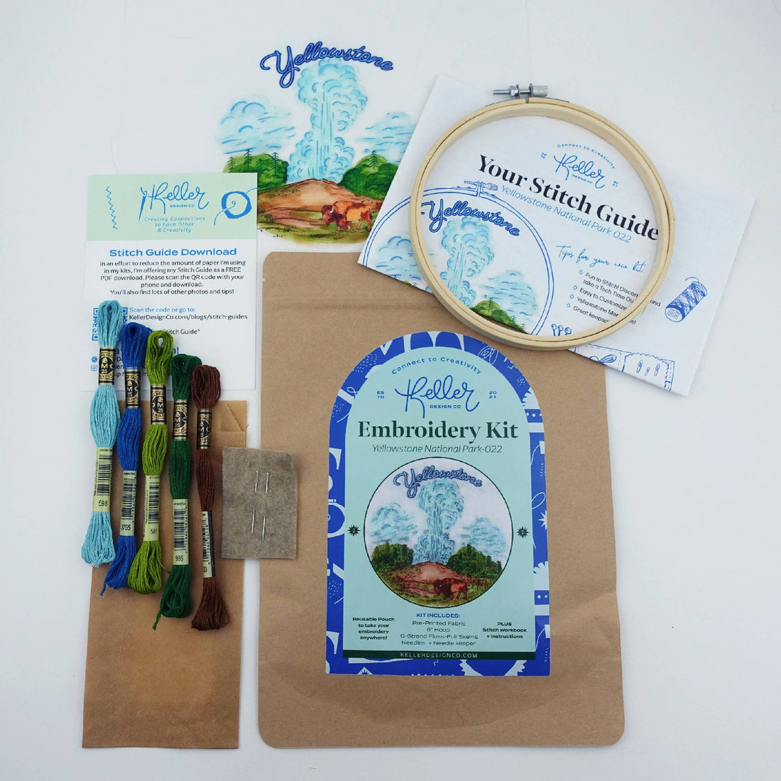 Yellowstone National Park Hand Embroidery Craft Kit