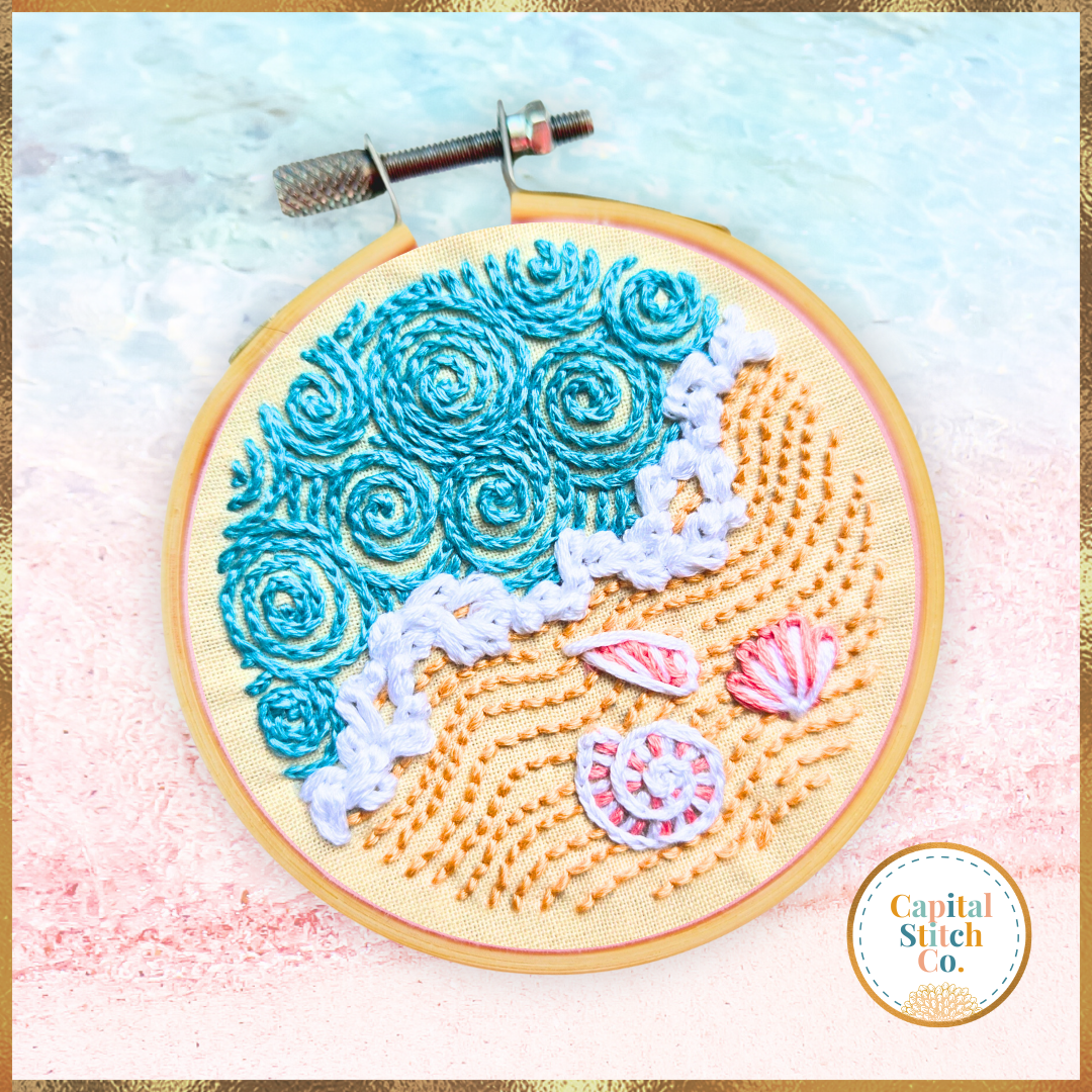 Seashells by the Seashore Mini Embroidery Kit