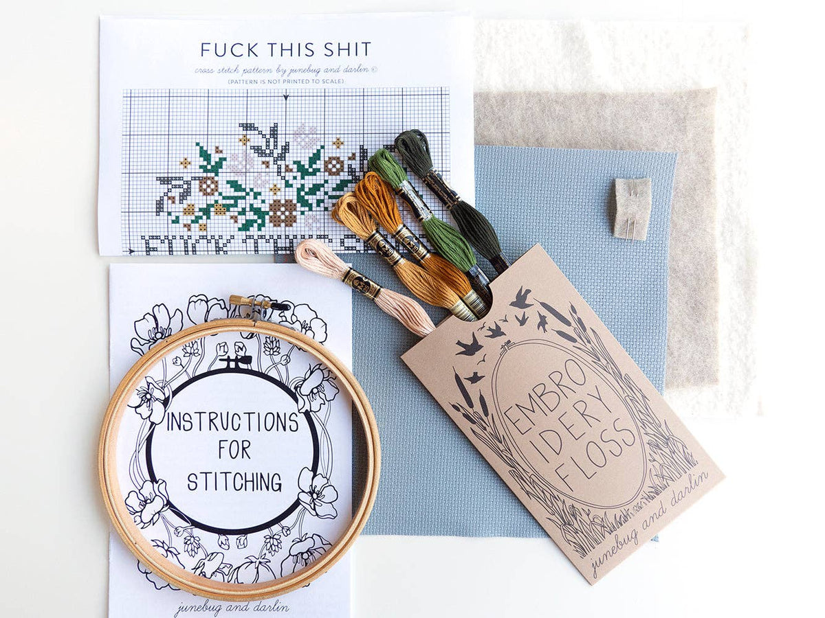 F*ck This Sh*t Cross Stitch Kit - Junebug & Darlin