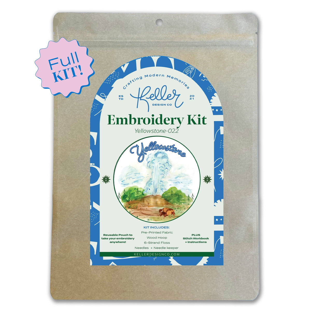 Yellowstone National Park Hand Embroidery Craft Kit