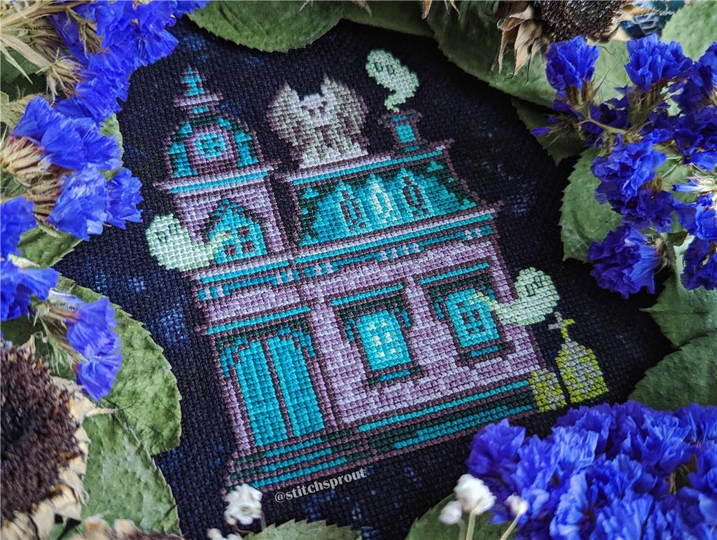 Gargoyle Mansion - StitchSprout Cross Stitch - Cross Stitch Pattern