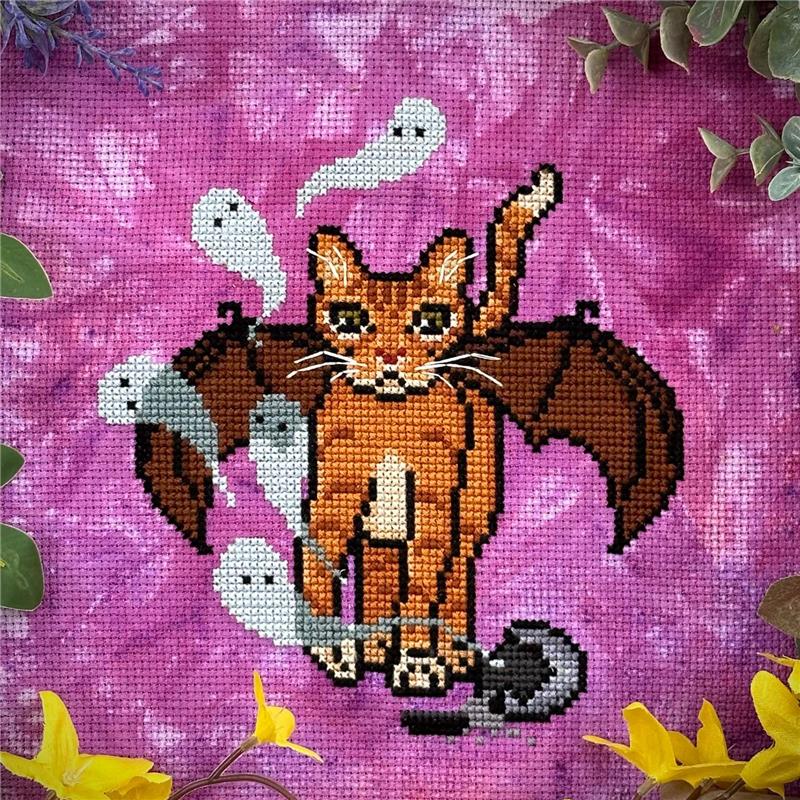 Mischievous Catgoyle - The Stitch Crypt - Cross Stitch Pattern