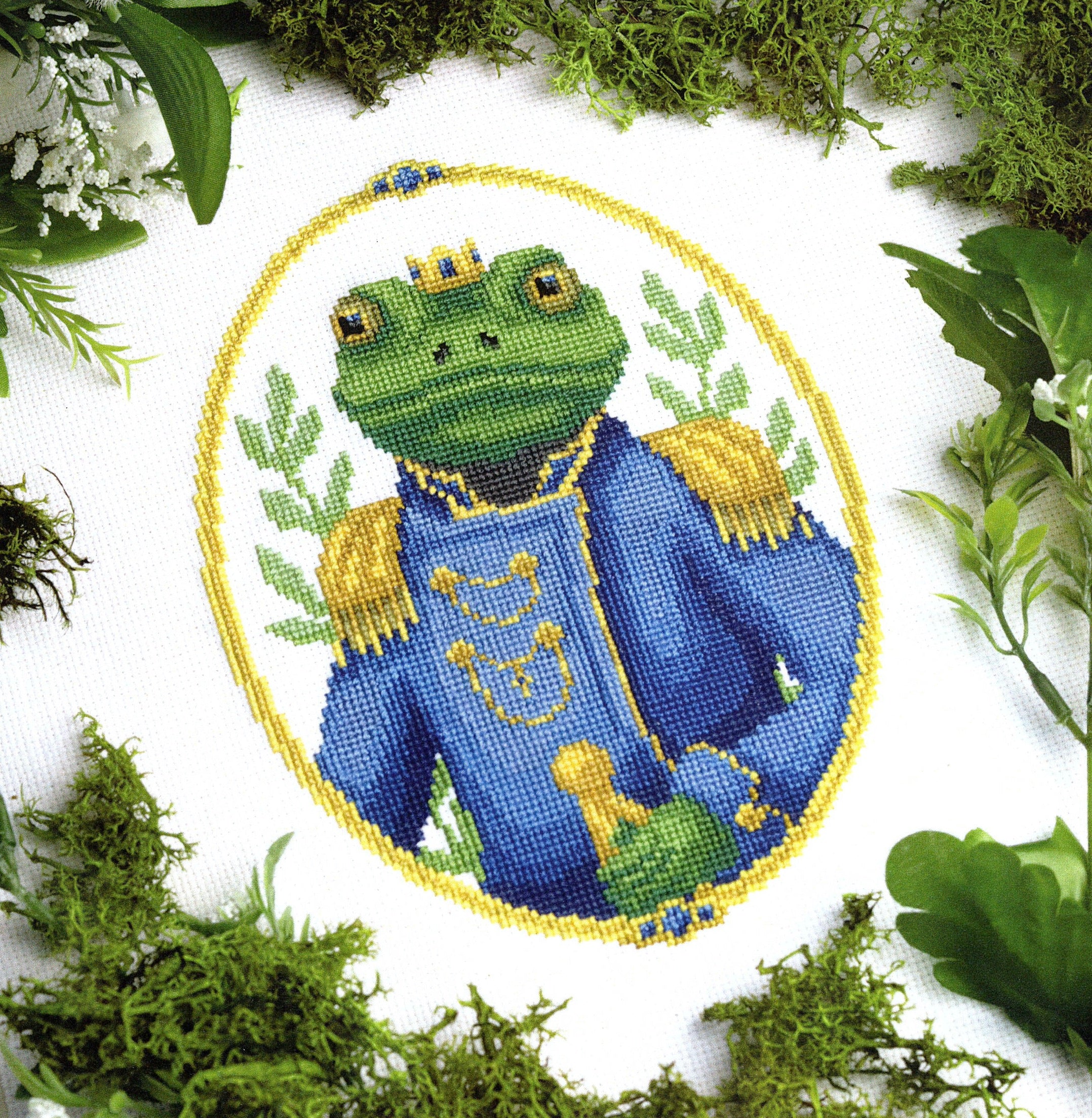 Prince Pondworthy - Fine Frog Stitching - Cross Stitch Pattern