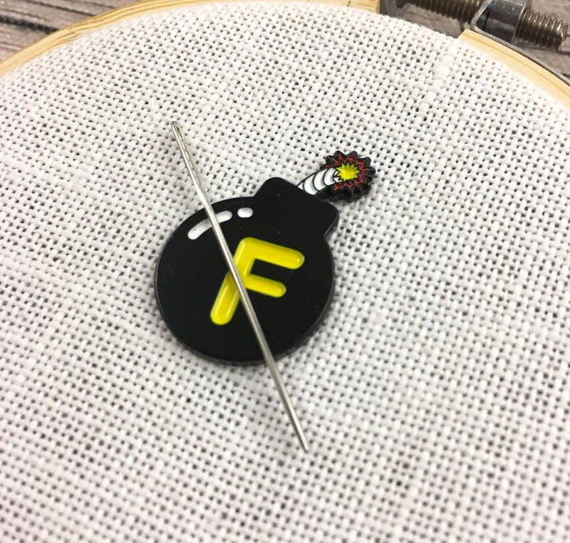 F-bomb Enamel Needle Minder - Snarky Crafter Designs