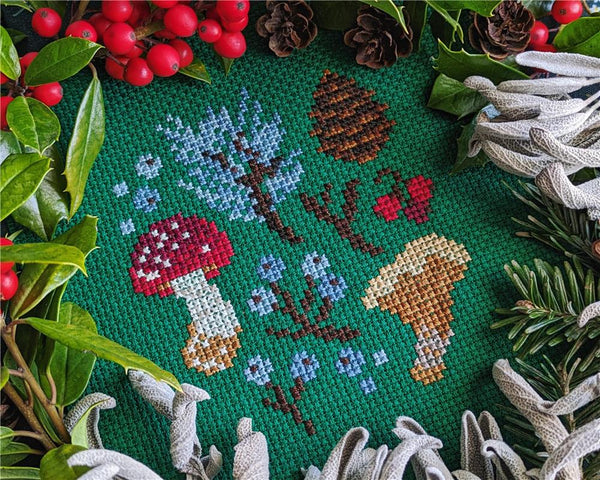 Winter Forage Sampler - StitchSprout Cross Stitch - Cross Stitch Pattern