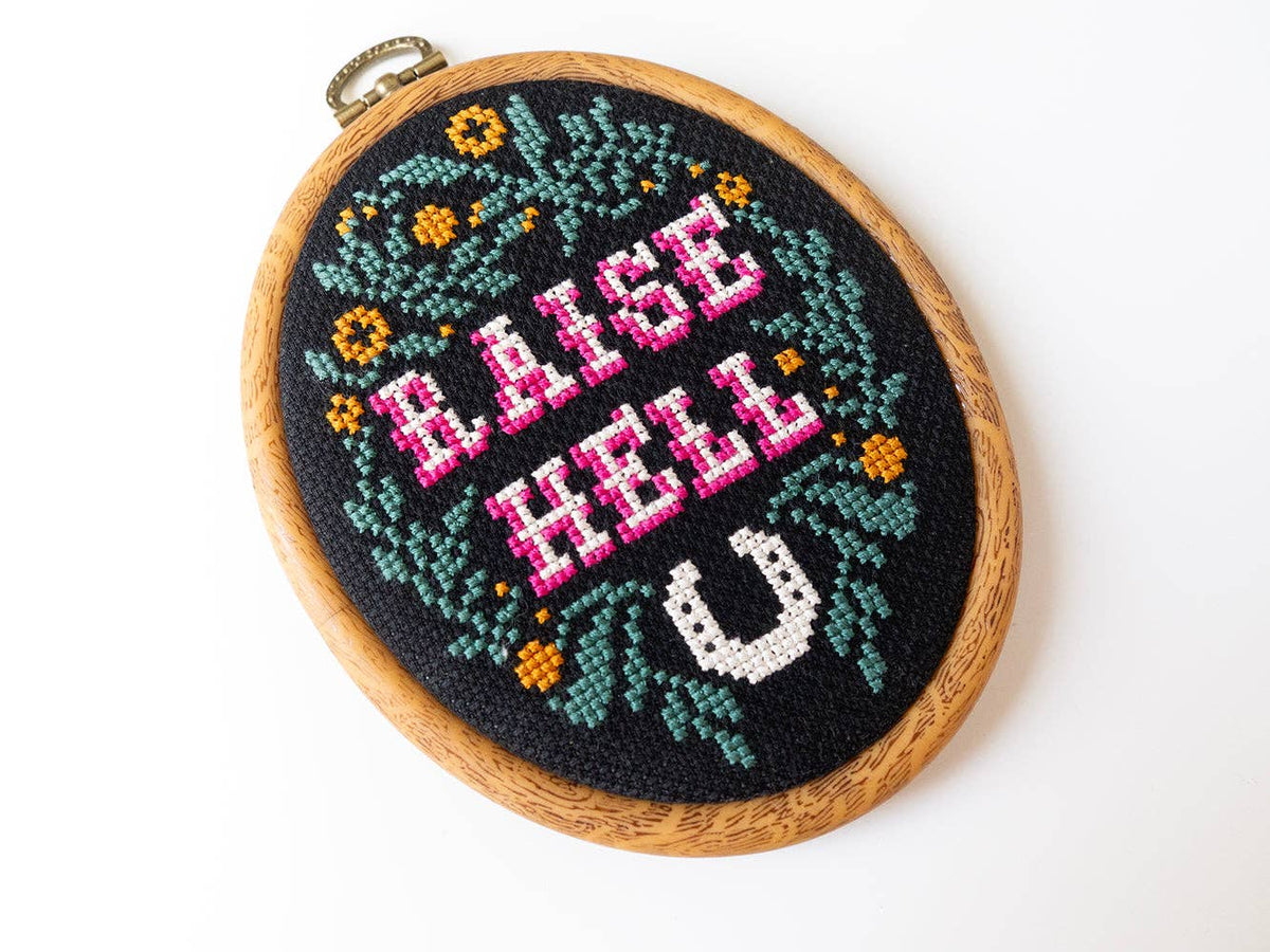 Raise Hell Cross Stitch Kit - Junebug & Darlin