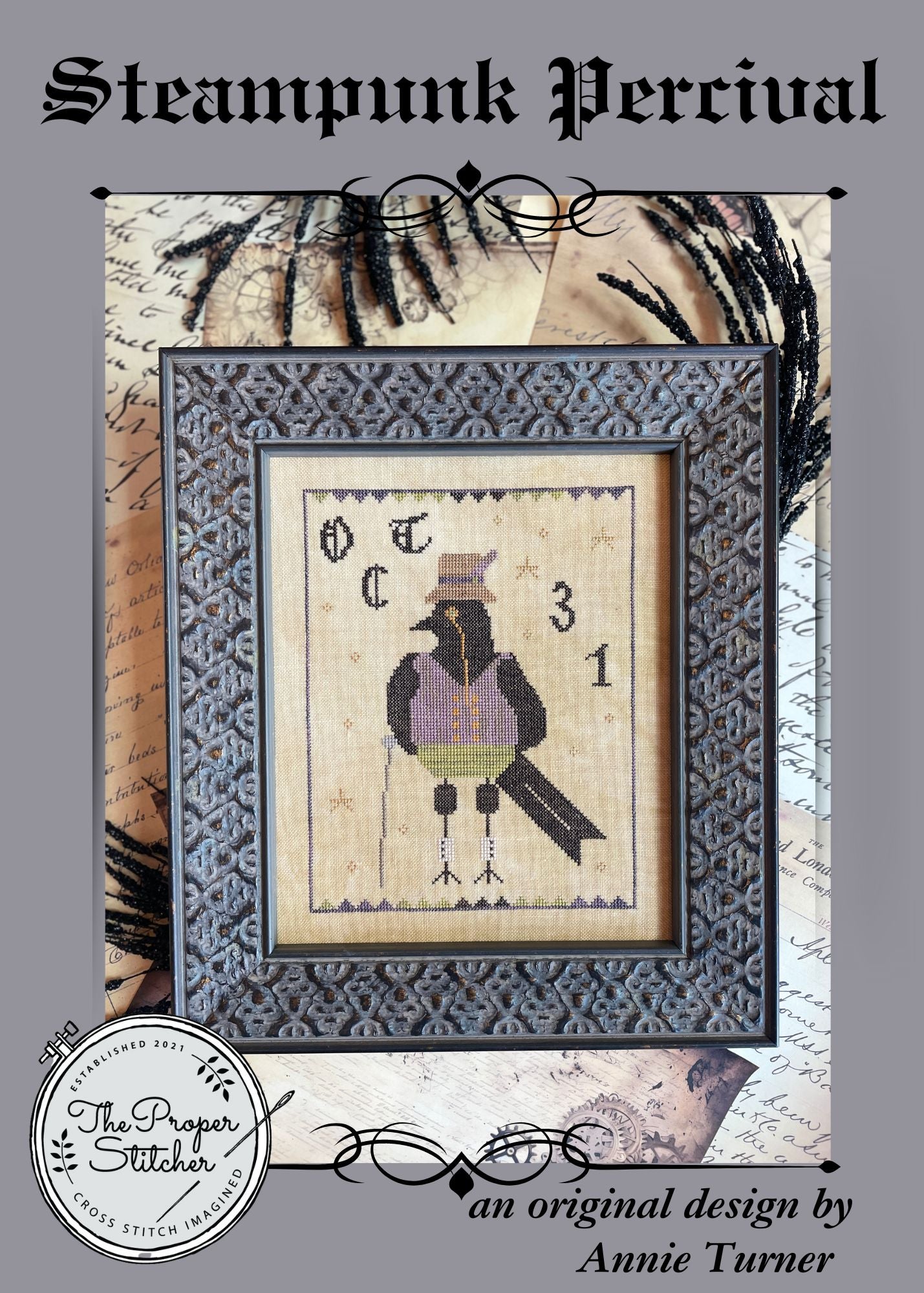 Steampunk Percival - The Proper Stitcher - Cross Stitch Pattern [Needlework Marketplace 2023 Exclusive]