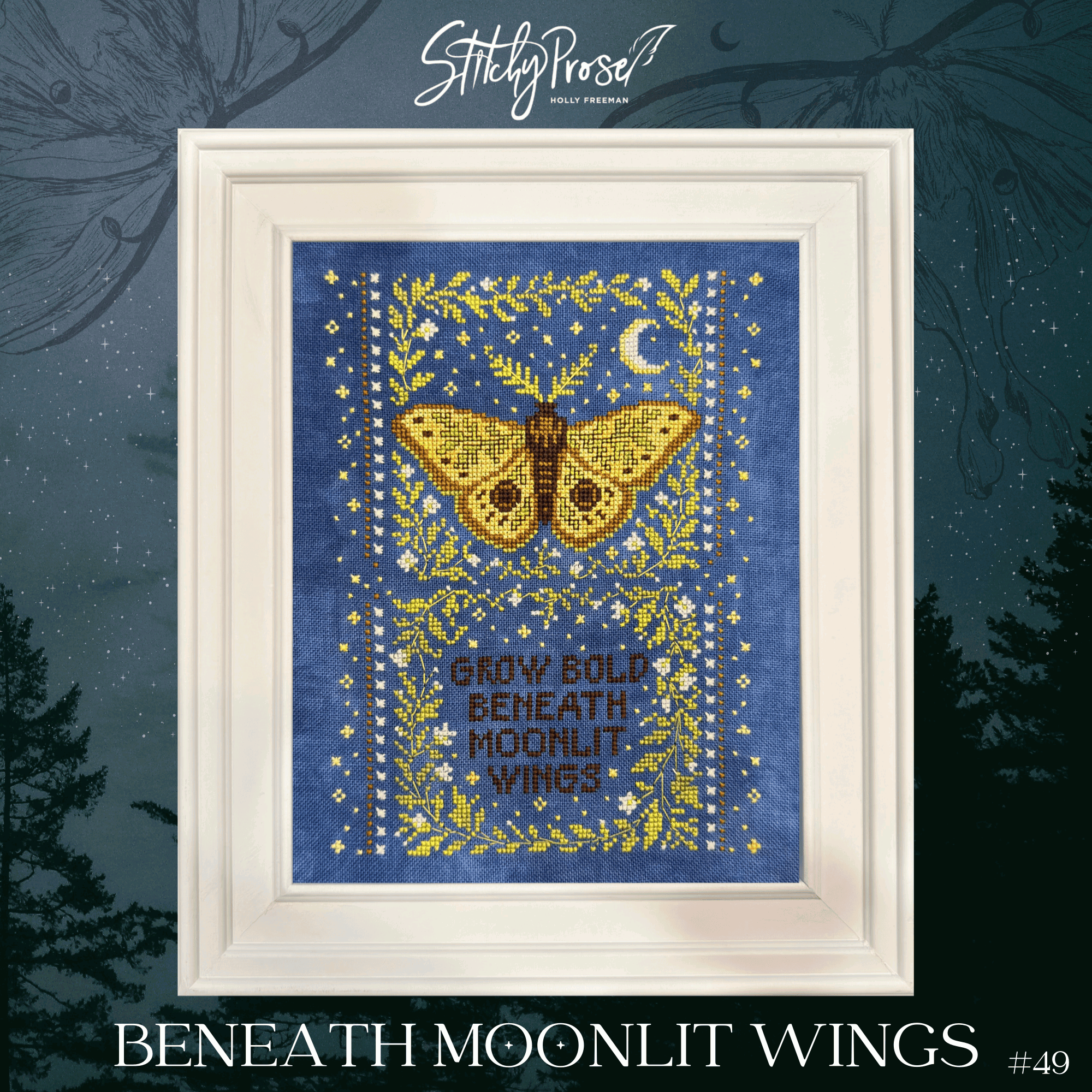 Beneath Moonlit Wings - Stitchy Prose - Cross Stitch Pattern