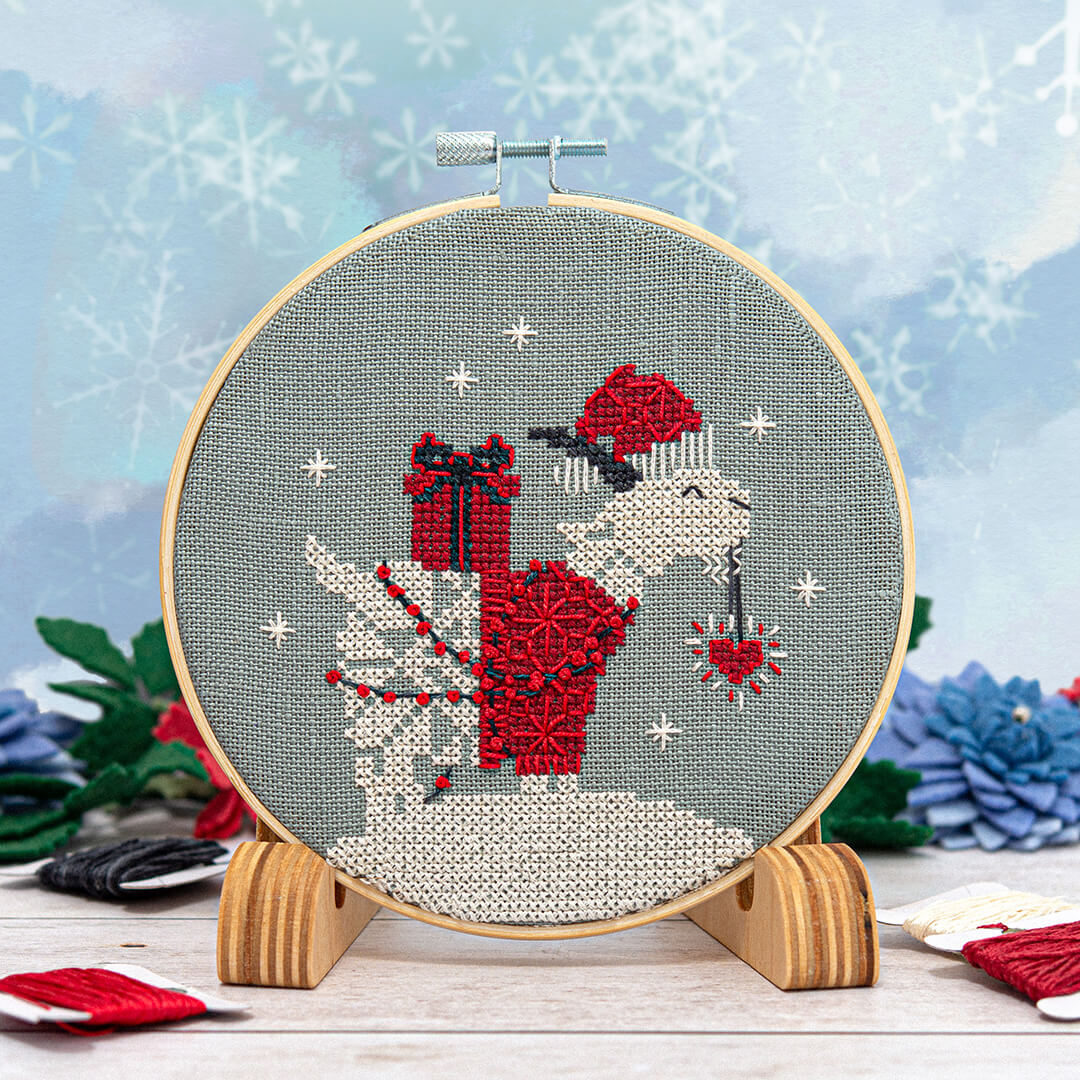 Snowflake Goat Ornament - Counting Puddles - Cross Stitch Pattern [Needlework Marketplace 2024]