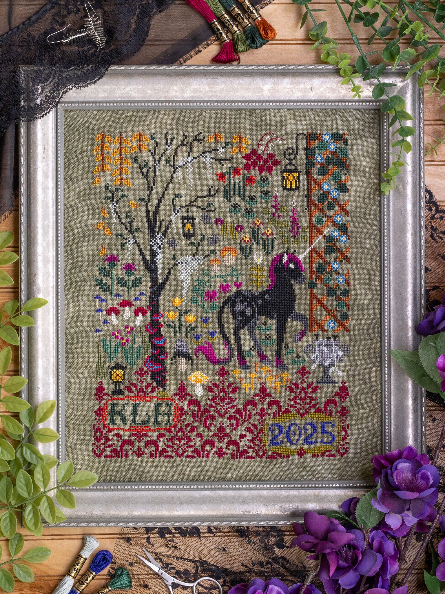 Garden of Shadows - Sprouting Lupine - Cross Stitch Pattern [Needlework Marketplace 2025]