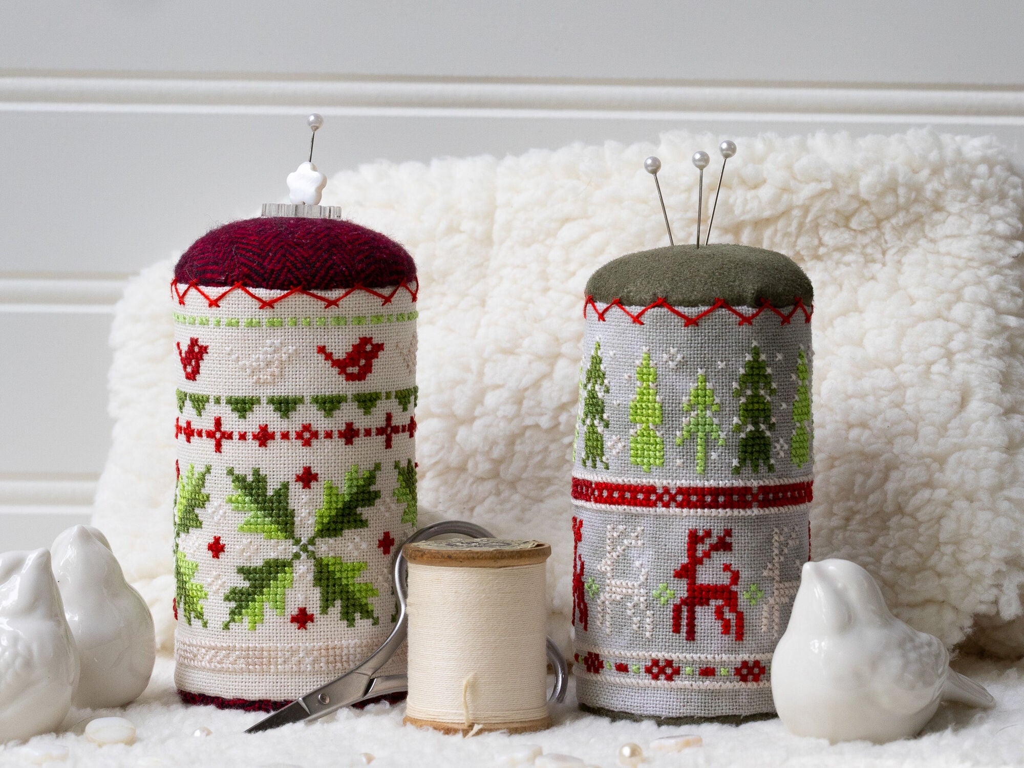 Winter Sweater Drums - Sprouting Lupine - Cross Stitch Pattern [Needlework Marketplace 2025]