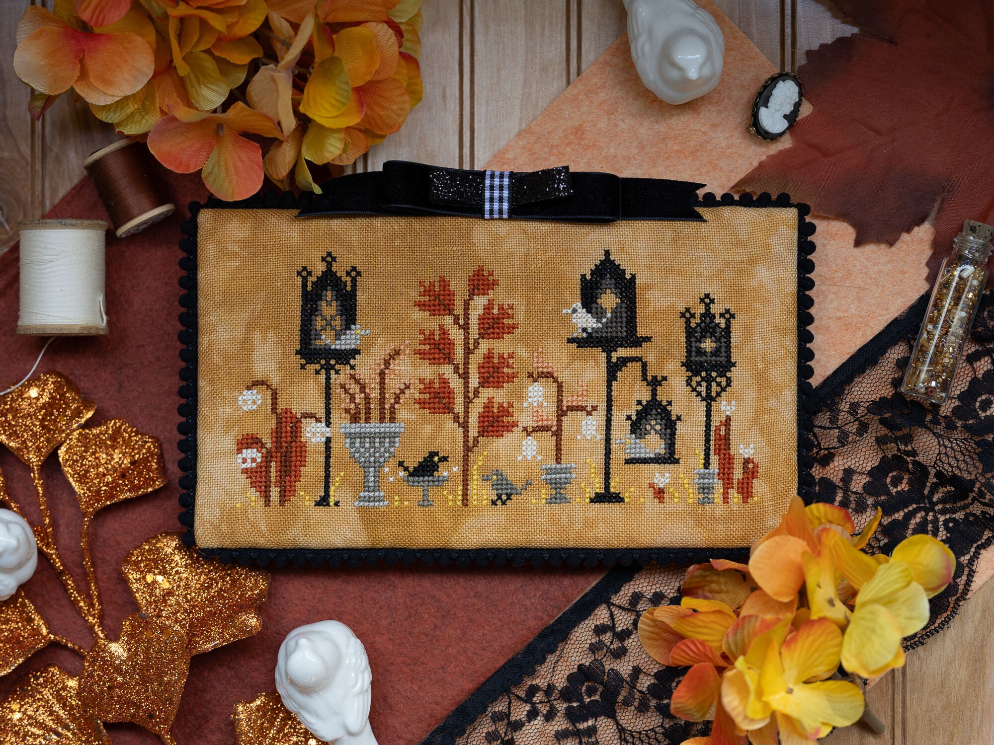 Gothic Birdhouses - Sprouting Lupine - Cross Stitch Pattern [Needlework Marketplace 2025]