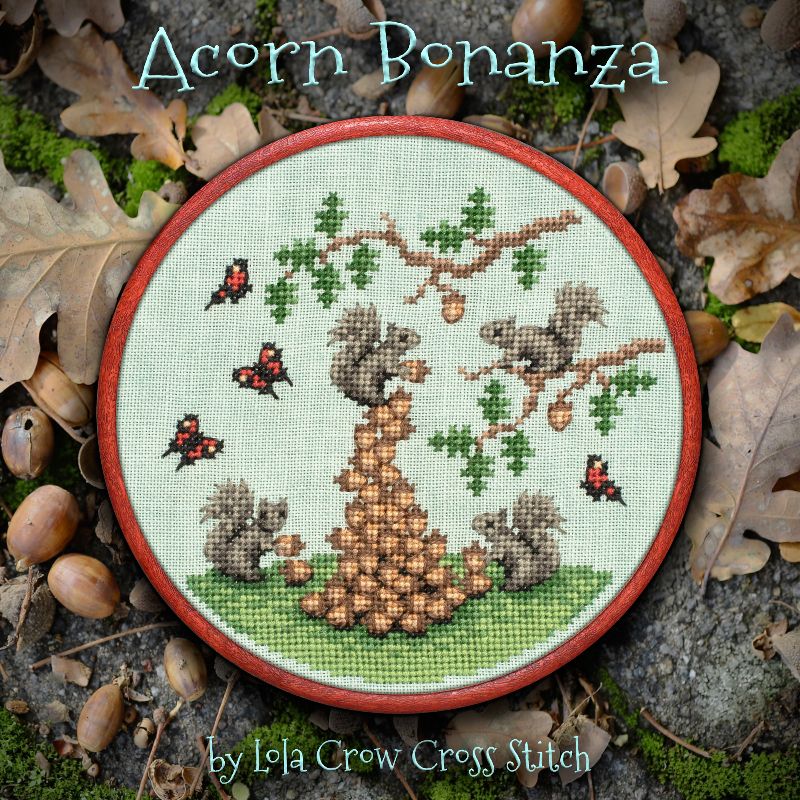 Acorn Bonanza - Lola Crow Cross Stitch - Cross Stitch Pattern [Needlework Marketplace 2025]