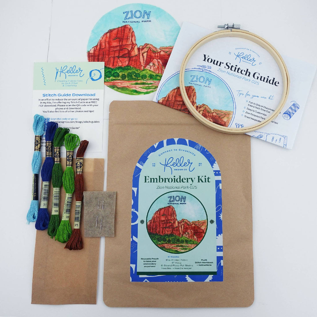 Zion National Park Hand Embroidery Craft Kit