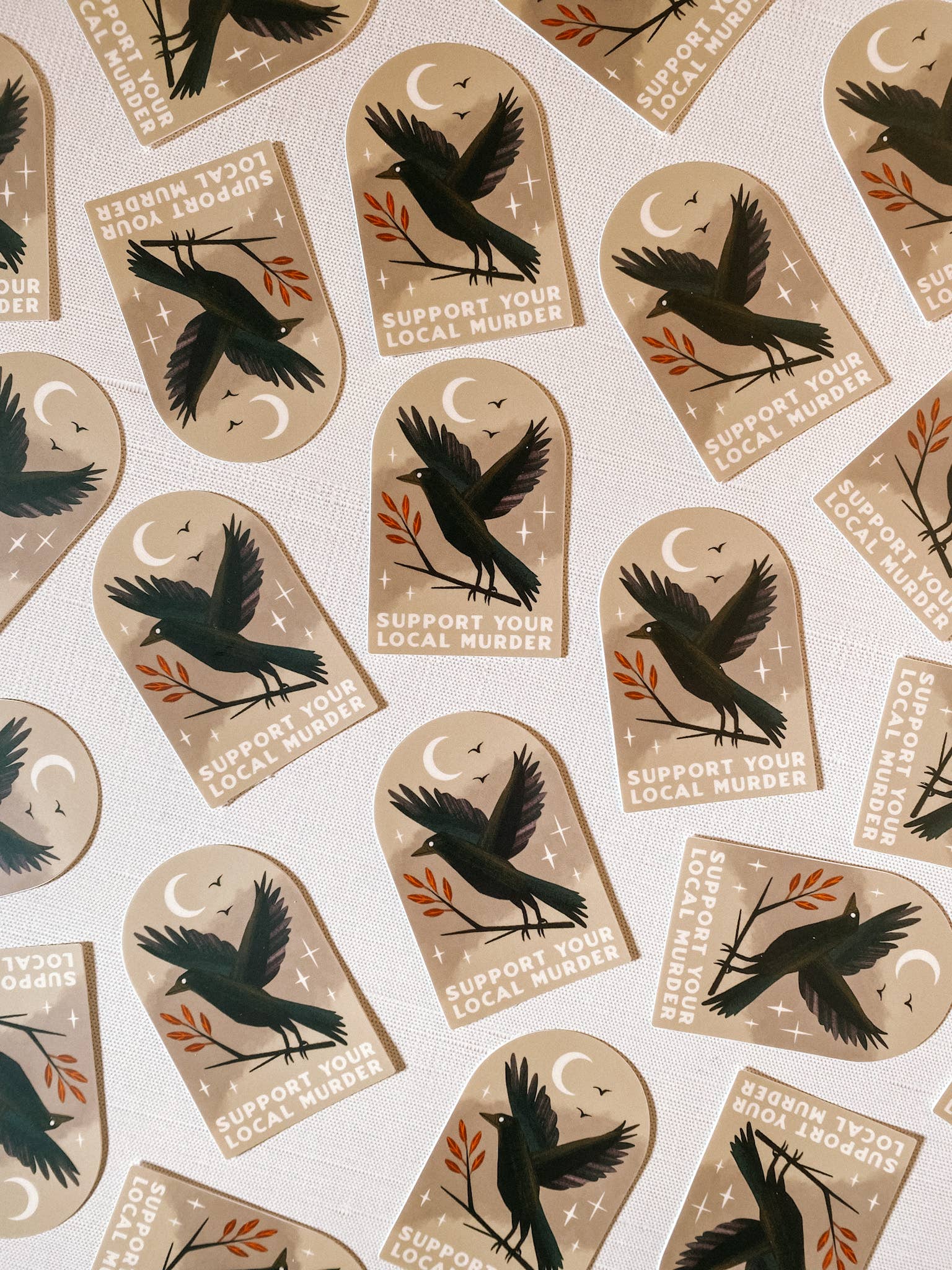 Support Local Murder Crow Sticker - Lantern Print Co.