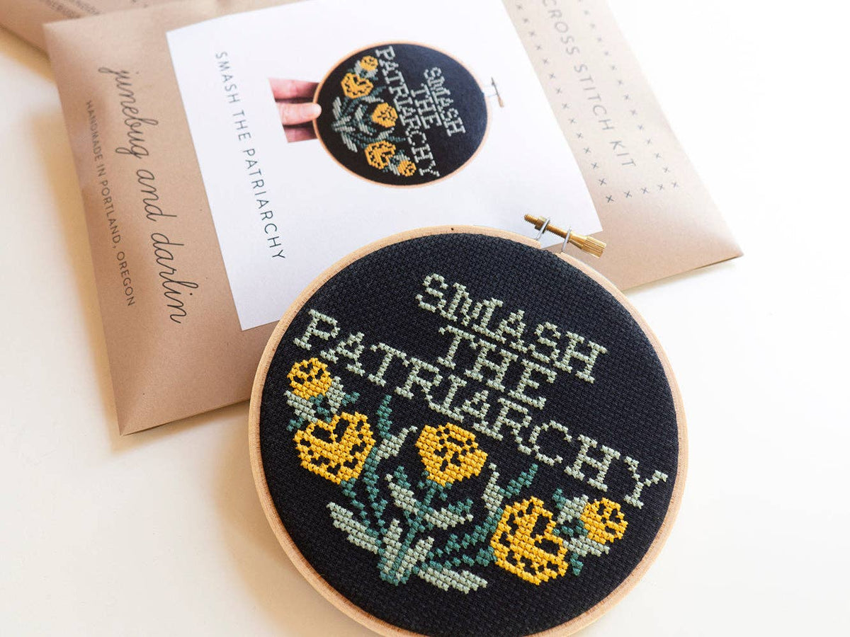 Smash the Patriarchy Cross Stitch Kit - Junebug & Darlin