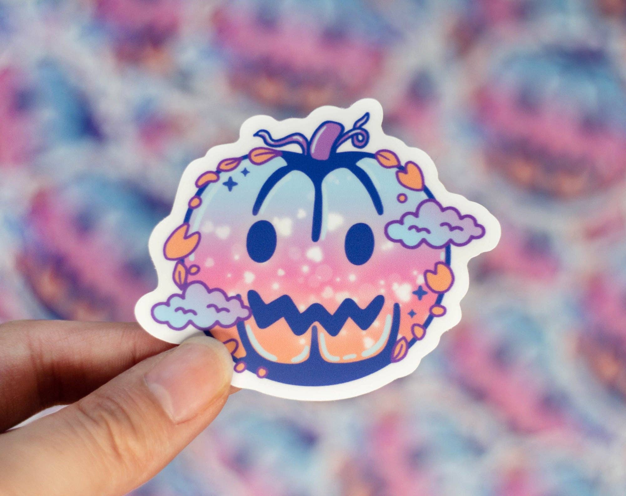 Pastel Jack O'Lantern Sticker - Unicorn Eclipse