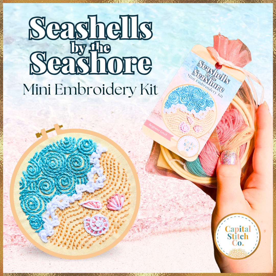 Seashells by the Seashore Mini Embroidery Kit