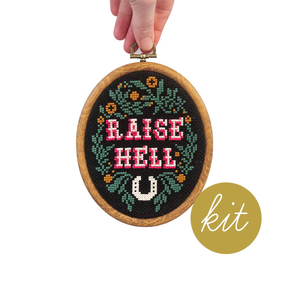 Raise Hell Cross Stitch Kit - Junebug & Darlin