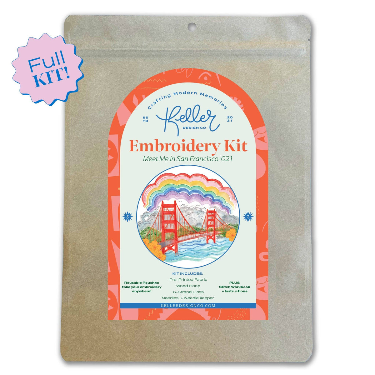 Meet Me in San Francisco Golden Gate Bridge Embroidery Kit