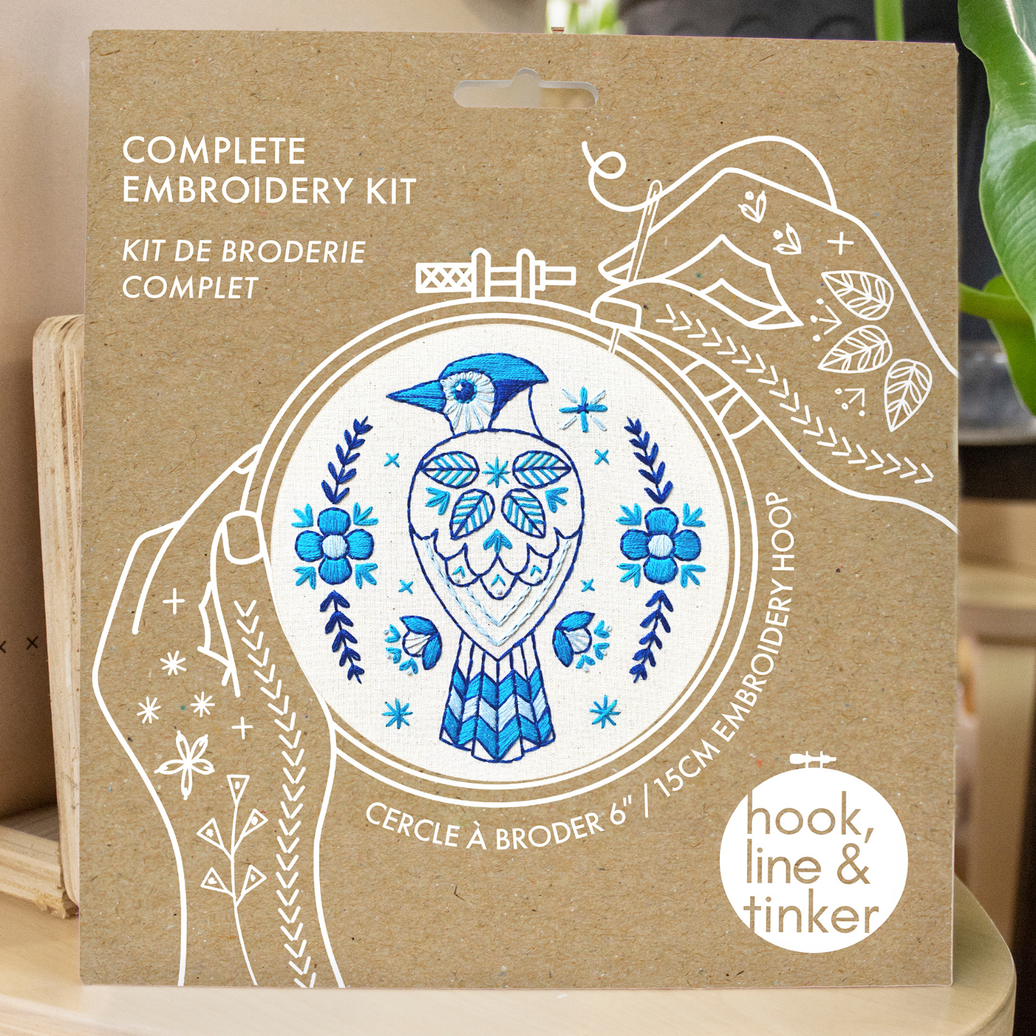 Folk Blue Jay Embroidery Kit - Hook, Line, & Tinker
