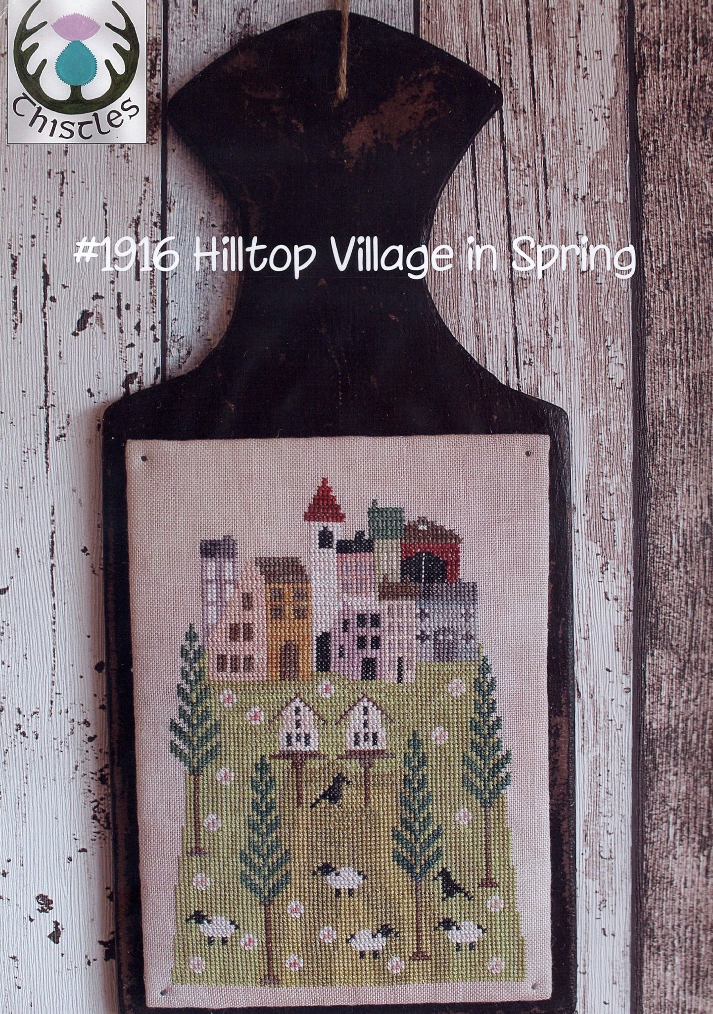 Hilltop Village in Spring - Thistles - Cross Stitch Pattern