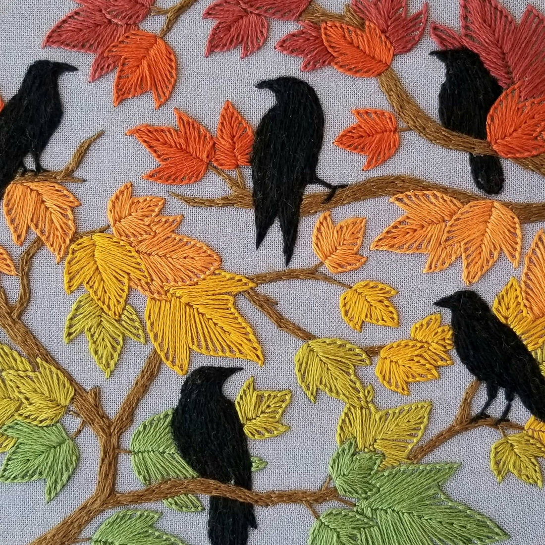 Autumn Birds Embroidery Kit - Jessica Long Embroidery