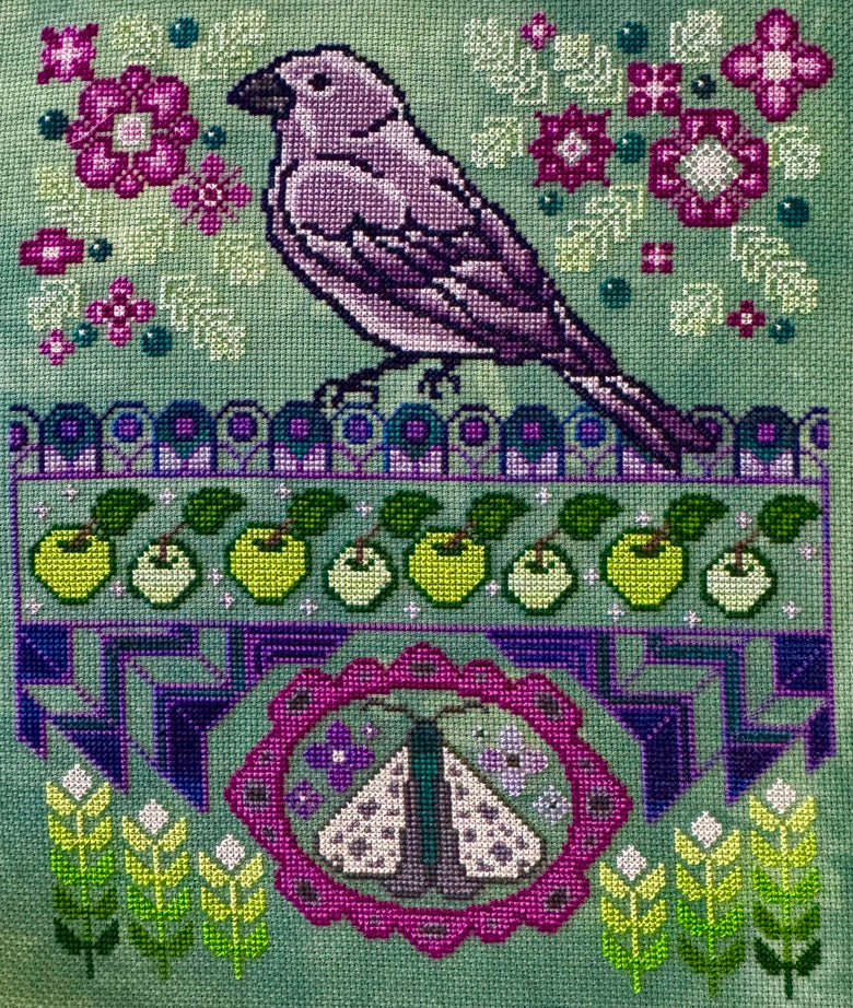Midsummer Finch - The Marigold Needle - Cross Stitch Pattern