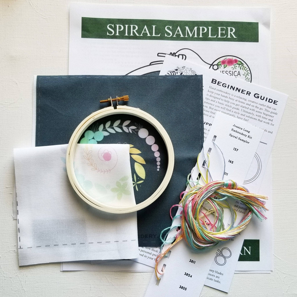 Spiral Sampler Beginner Embroidery Kit - Jessica Long Embroidery