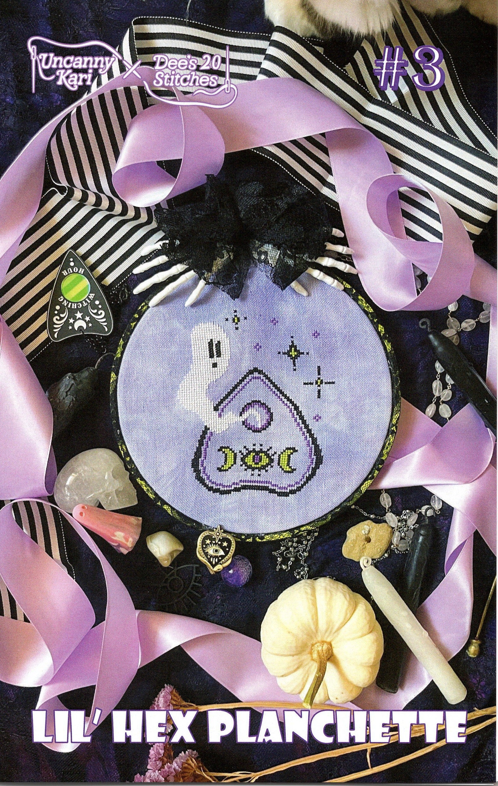Lil Hex Planchette - Uncanny Kari x Dee's 20 Stitches - Cross Stitch Pattern