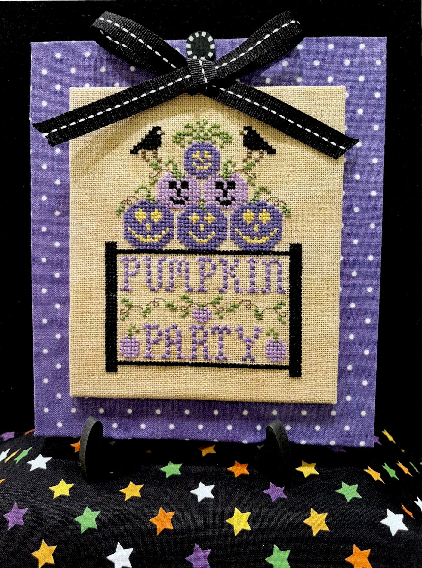 Purple Pumpkin Party - ScissorTail Designs - Cross Stitch Pattern