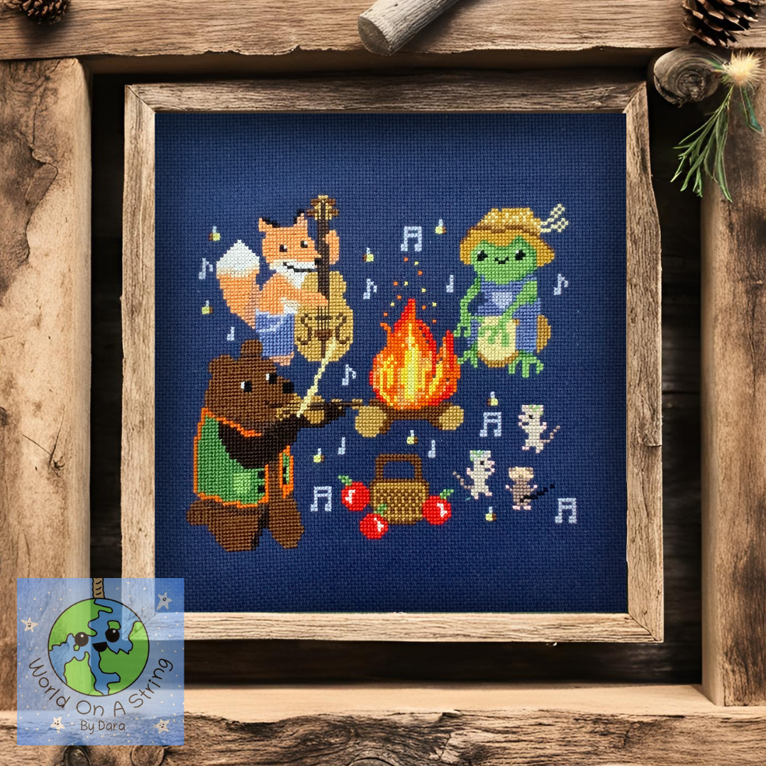 Around the Fire - World on a String by Dara - Cross Stitch Pattern
