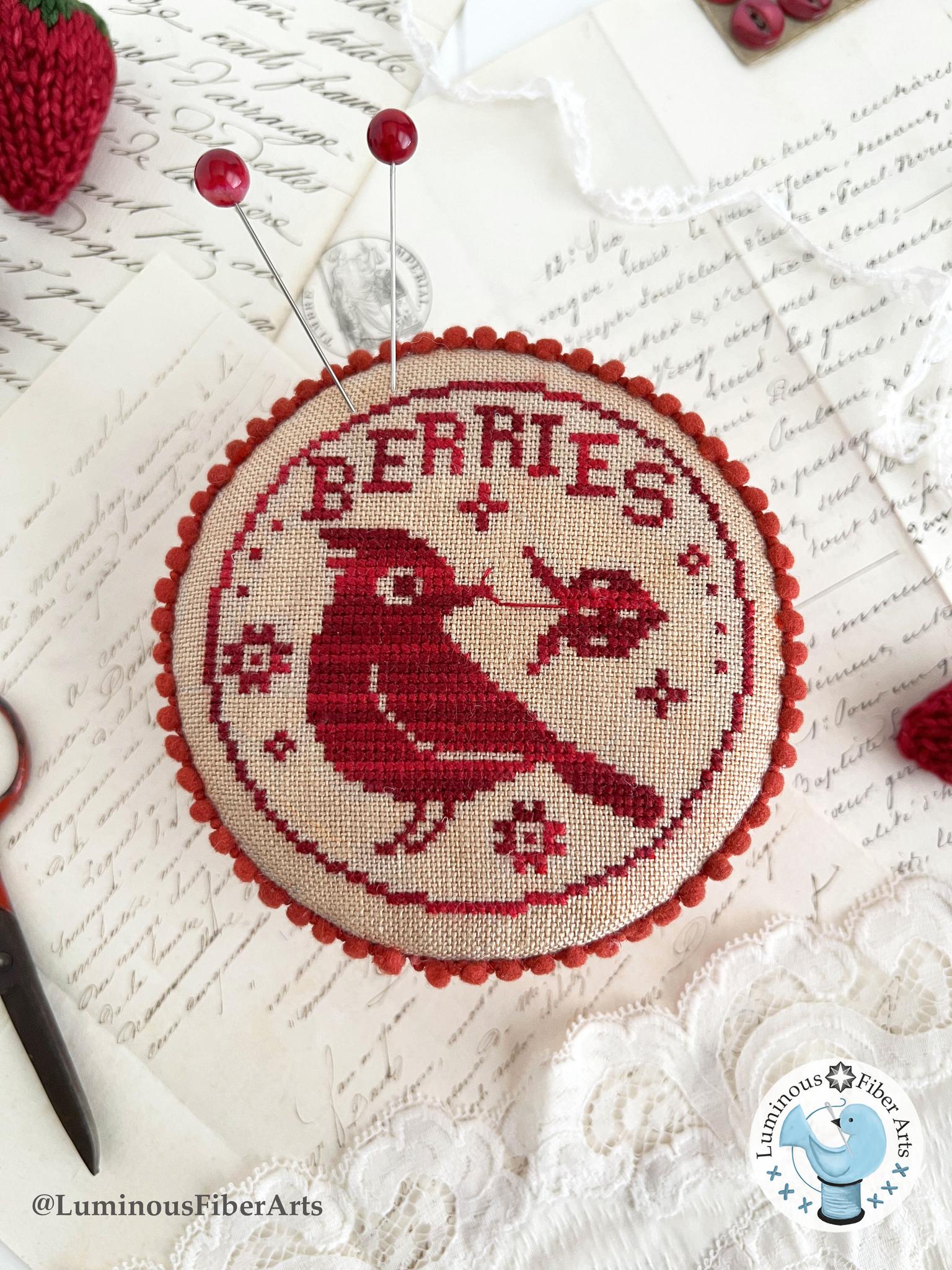 Bird in the Berry Patch - Luminous Fiber Arts - Cross Stitch Pattern [Nashville 2026]