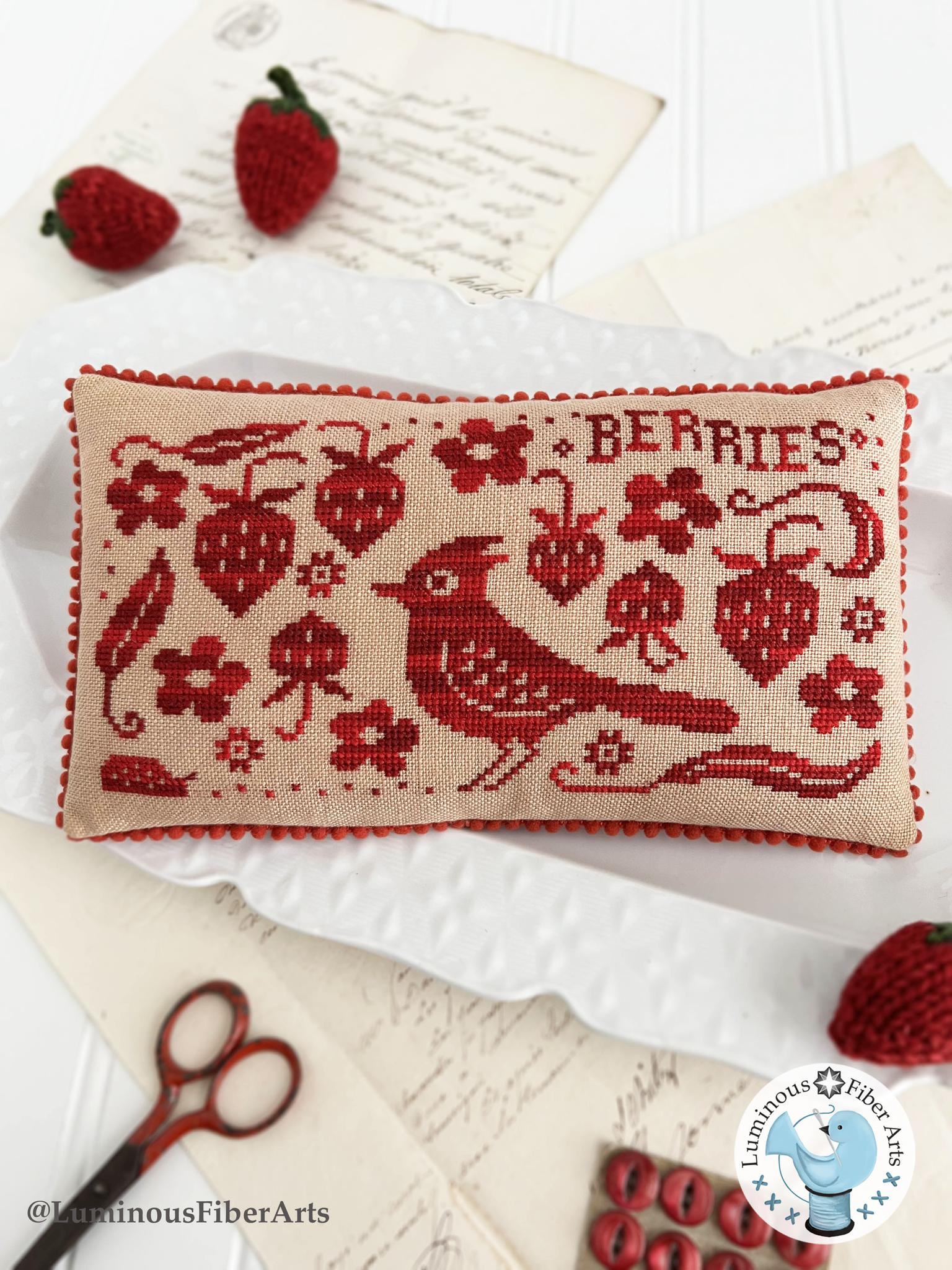 Bird in the Berry Patch - Luminous Fiber Arts - Cross Stitch Pattern [Nashville 2026]