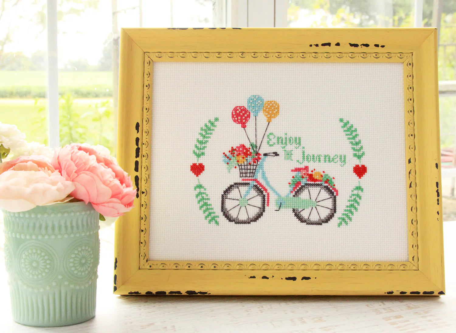 Enjoy the Journey - Flamingo Toes - Cross Stitch Pattern