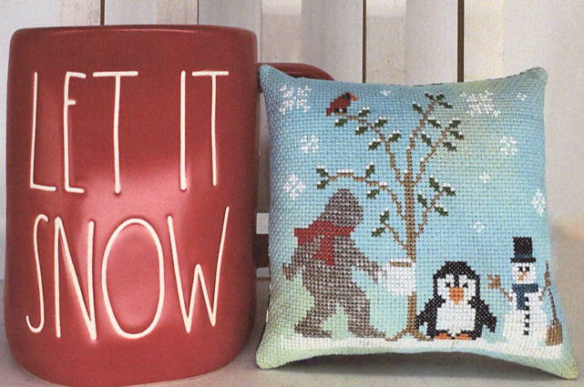 Bigfoot in Winter - SamBrie Stitches Designs - Cross Stitch Pattern