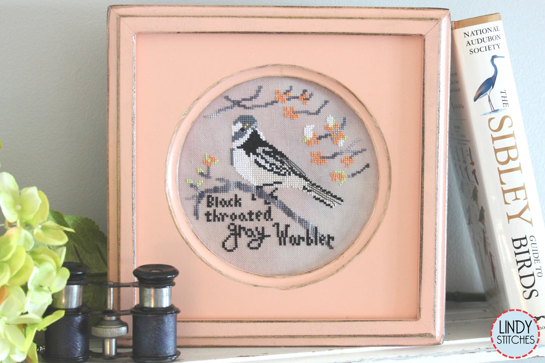 Black-Throated Gray Warbler (Bird Crush Club #4) - Lindy Stitches - Cross Stitch Pattern