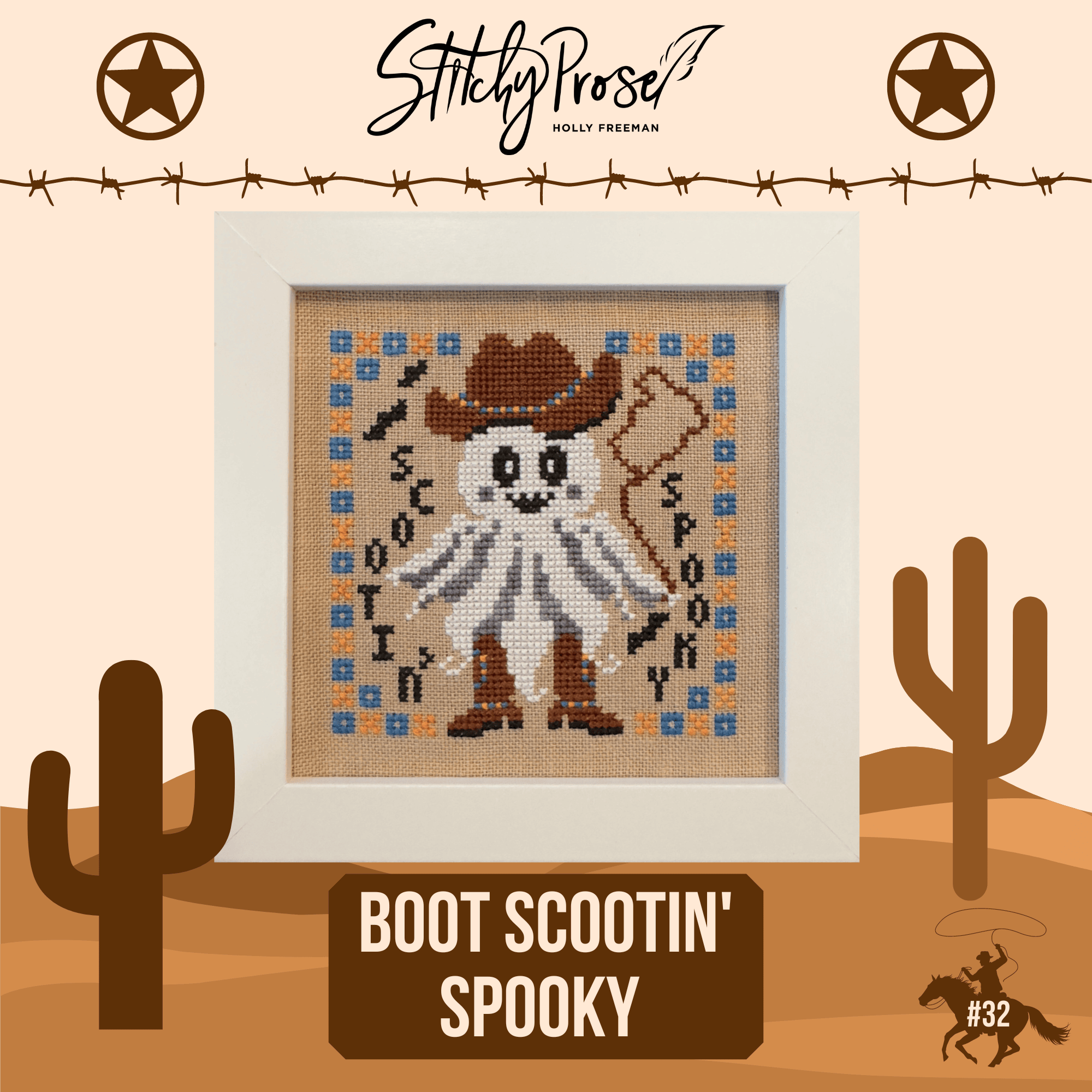 Boot Scootin' Spooky - Stitchy Prose - Cross Stitch Pattern [Needlework Marketplace 2024]