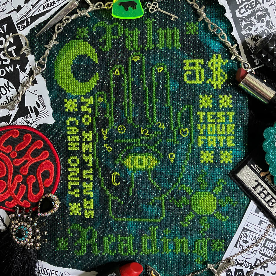 Palm Reading Mystic Poster - Spooky Stitchin - Cross Stitch Pattern [Needlework Marketplace 2025]