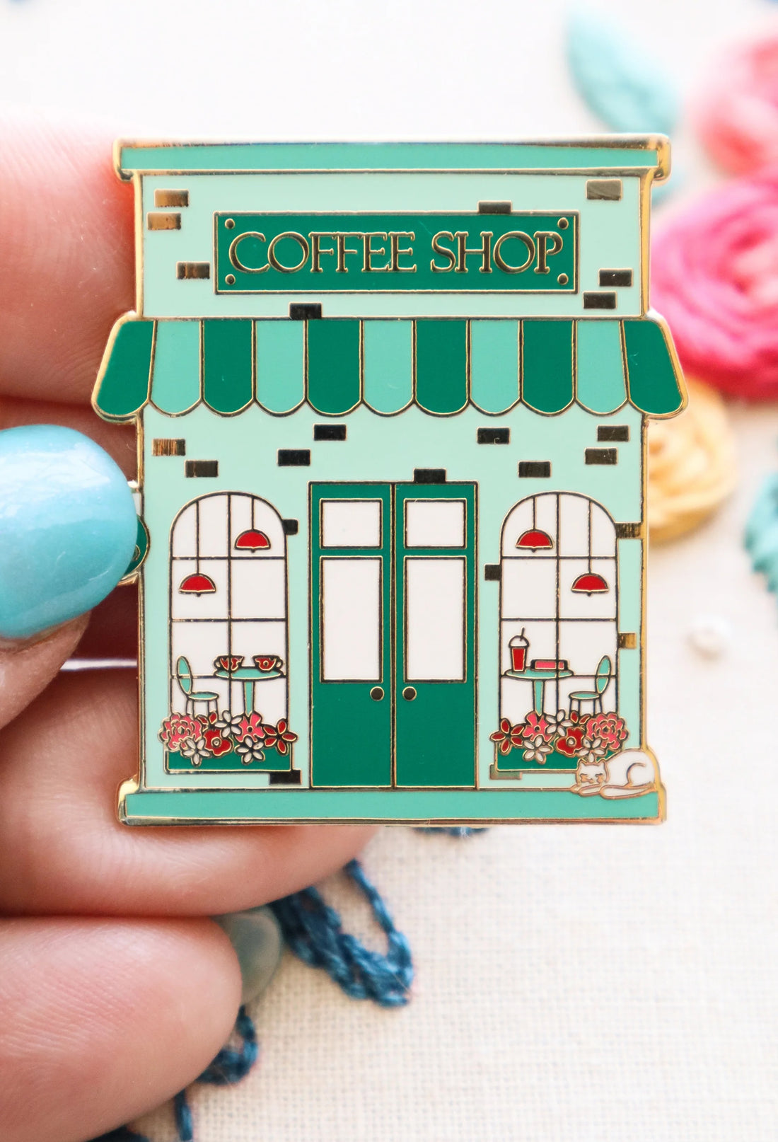 Coffee Shop Needle Minder - Flamingo Toes