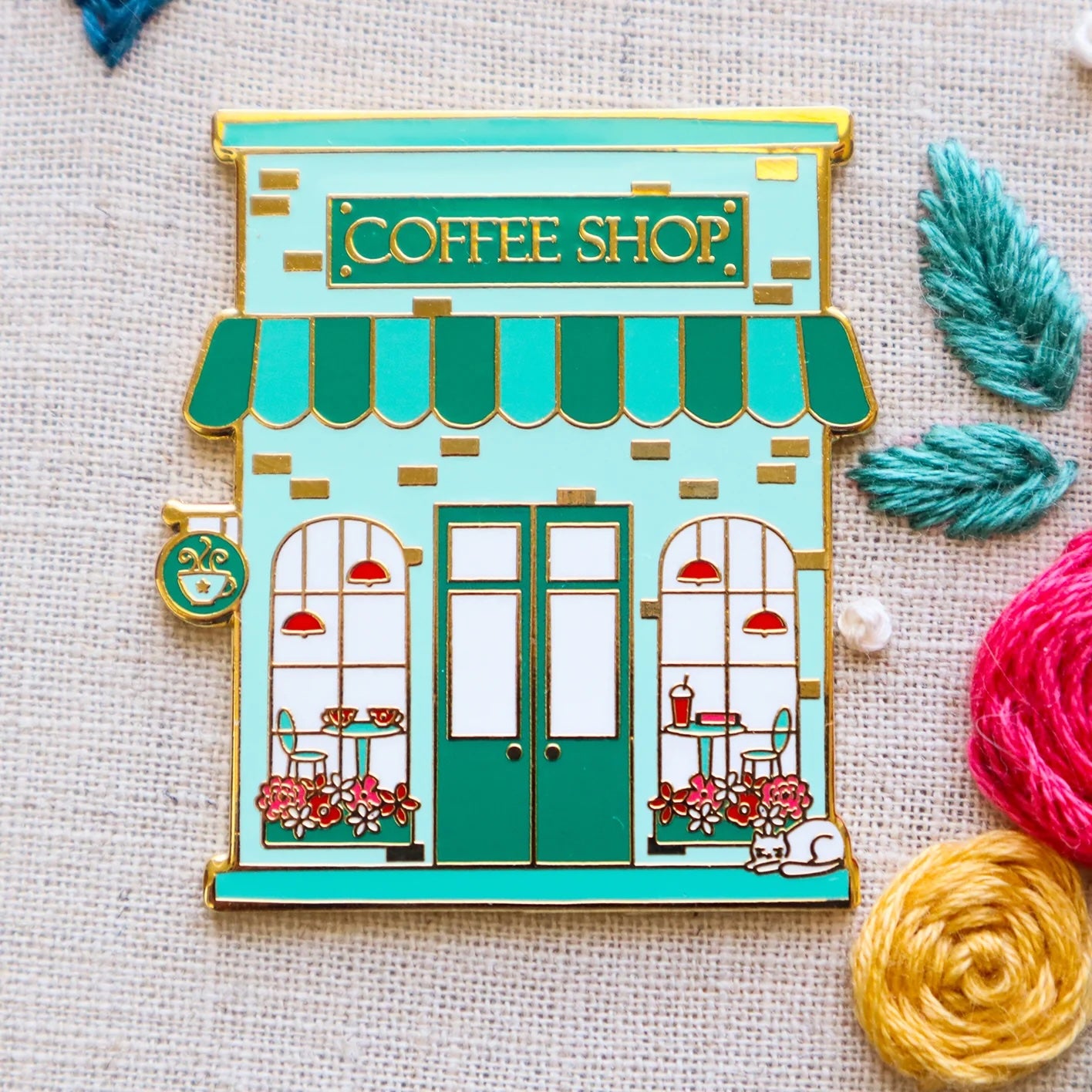 Coffee Shop Needle Minder - Flamingo Toes