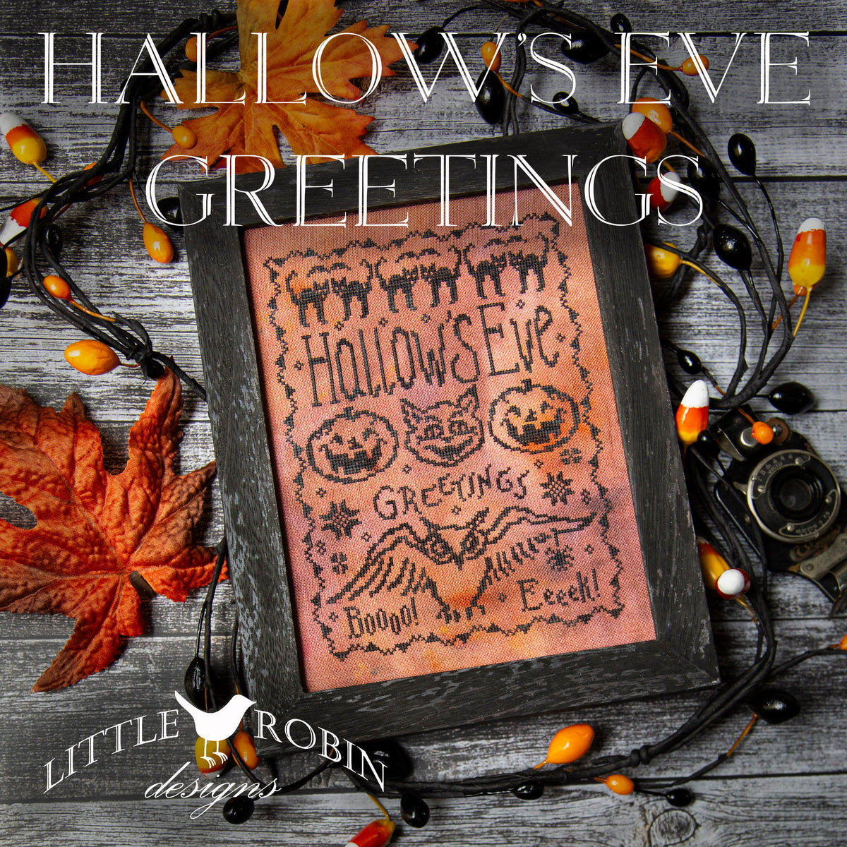 Hallows Eve Greetings - Little Robin Designs - Cross Stitch Pattern