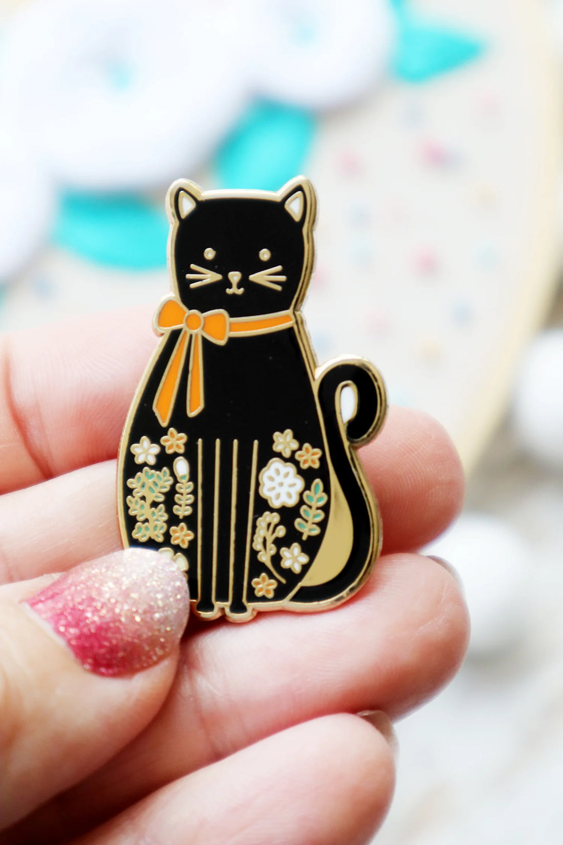 Black Cat Needle Minder - Flamingo Toes