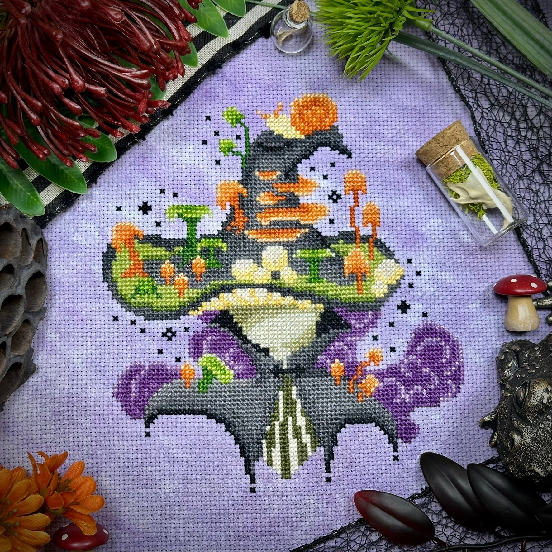 Mushroom Witch - The Stitch Crypt - Cross Stitch Pattern [Needlework Marketplace 2025]
