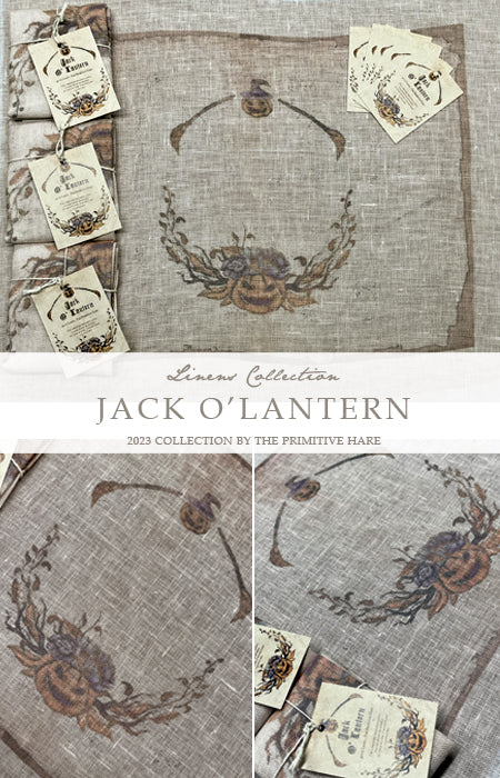 Jack O'Lantern Fabric - The Primitive Hare - Cross Stitch Fabric [Needlework Marketplace 2023 Exclusive]