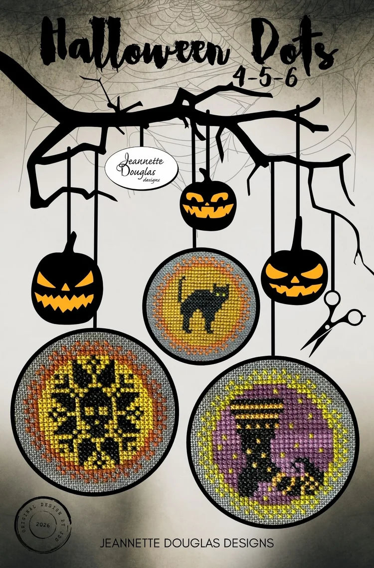 Halloween Dots 4-5-6 - Jeannette Douglas Designs - Cross Stitch Pattern