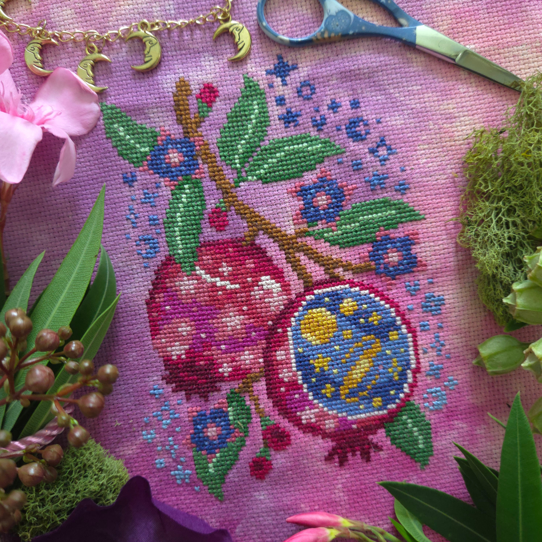 Starry Pomegranate - BAD Stitch - Cross Stitch Pattern [Needlework Marketplace 2026]